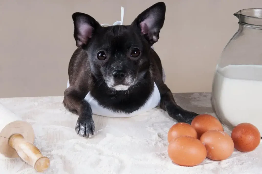 chihuahua stealing eggs