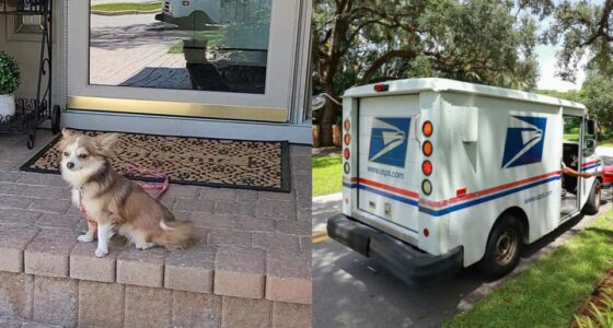 Frannie and postman Dan