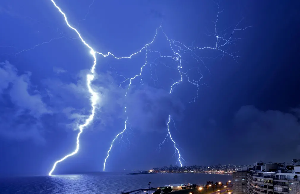 Montevideo, Uruguay
Lightning strikes during a thunderstorm