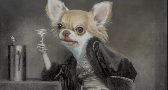 Chihuahuas photobomb vintage painting