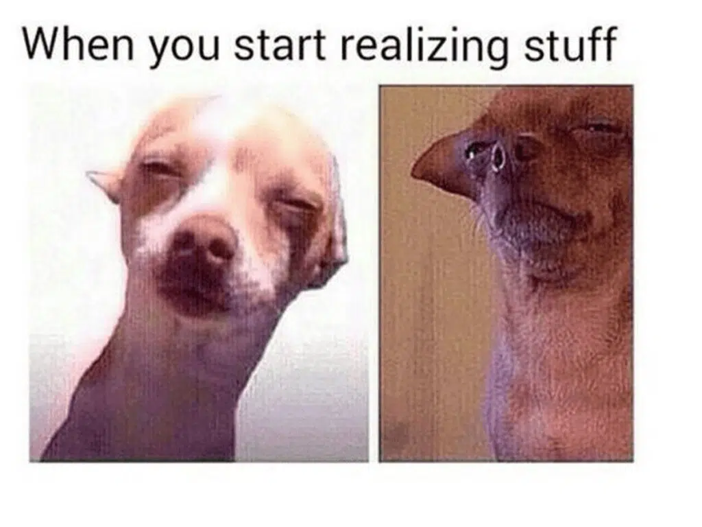 "When you start realizing stuff"