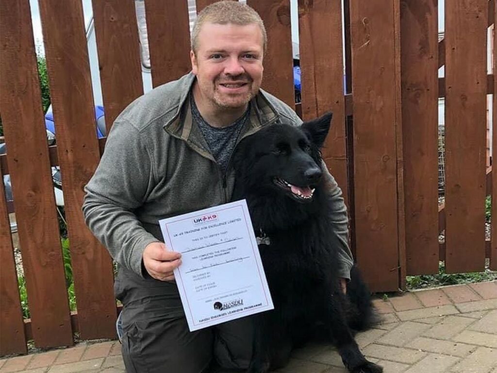 James Watt with his German Shepherd Raven