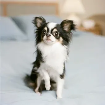 chihuahua on bed