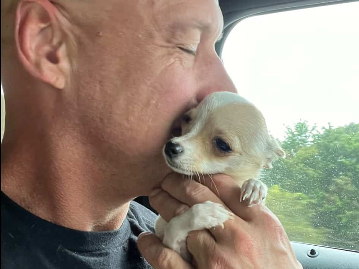 Bobby Humphrey with one of his rescued Chihuahua - Zeke