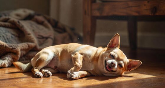 Chihuahua basking in warm sunspot