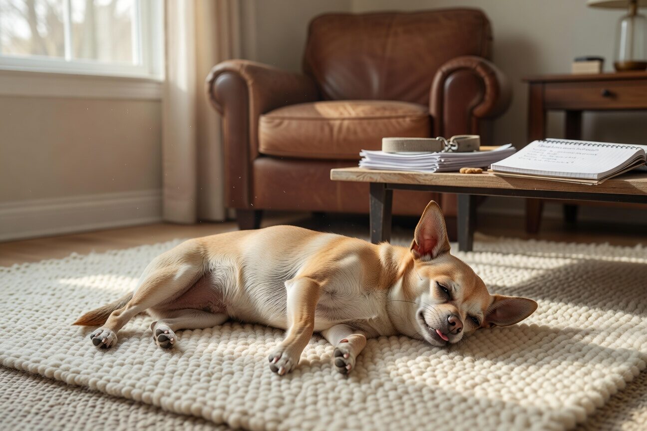 Calm chihuahua after bark training