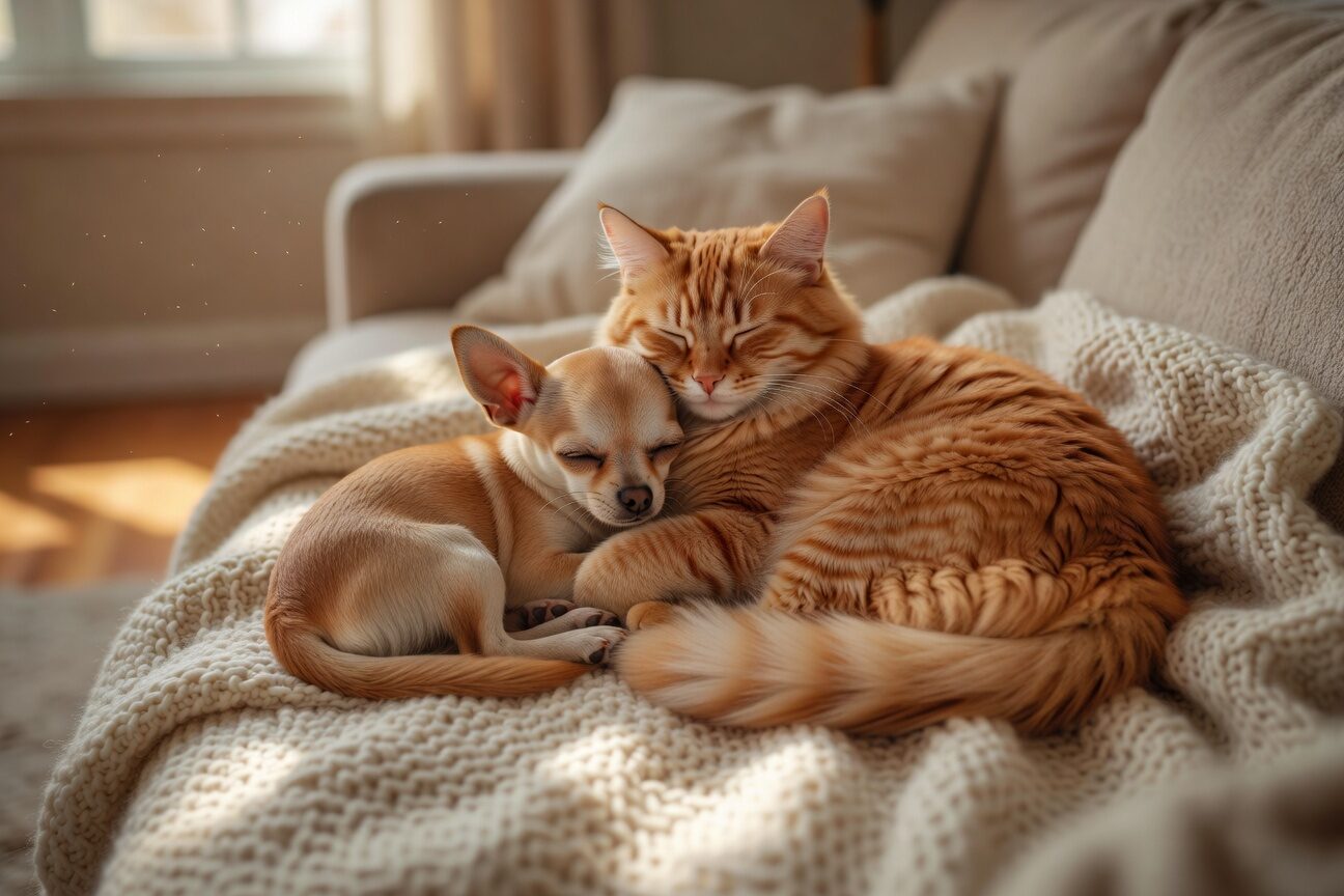 Chihuahua cat sleeping