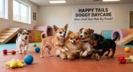 Chihuahua at doggie daycare with small dogs