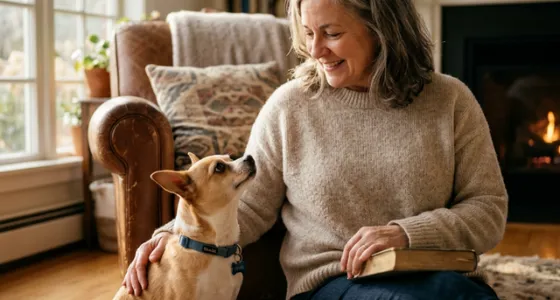 Woman sitting with her chihuahua who detected cancer before doctors could