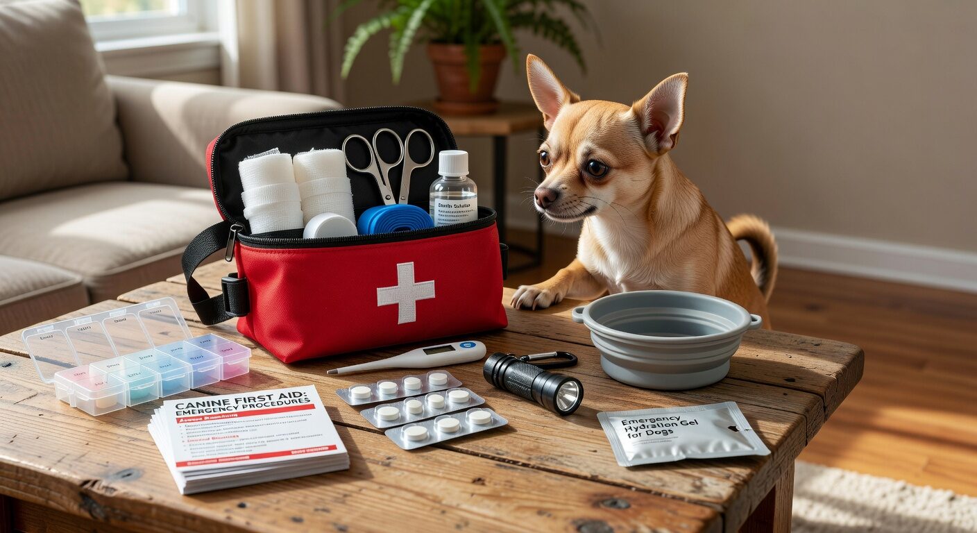 Chihuahua emergency kit with supplies