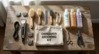 Chihuahua Grooming Tools - Chihuahua grooming kit tools spread out