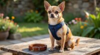 Chihuahua Harness Vs Collar - Chihuahua wearing harness compared to collar