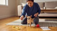 Owner training together with chihuahua