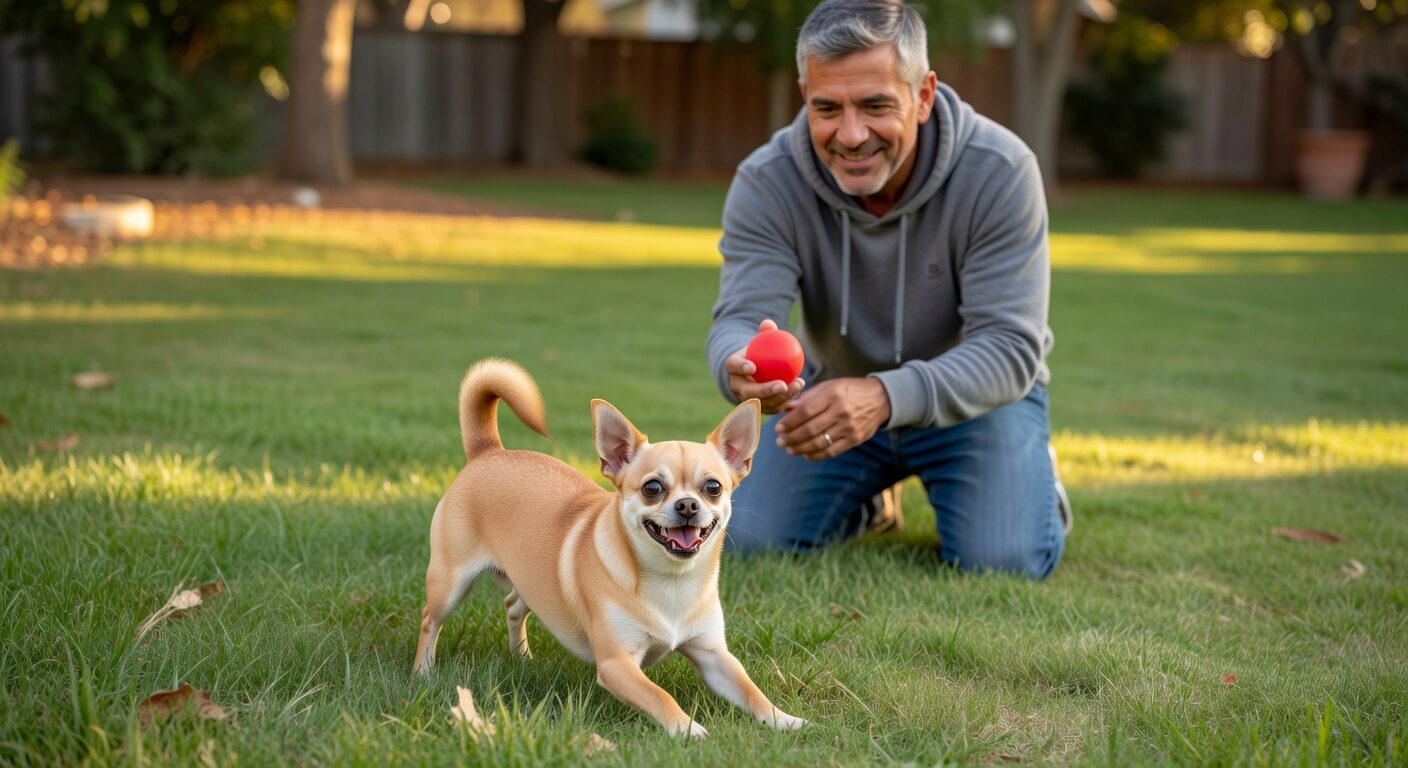 Chihuahua doing play bow
