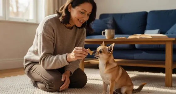 Chihuahua getting treat reward during training