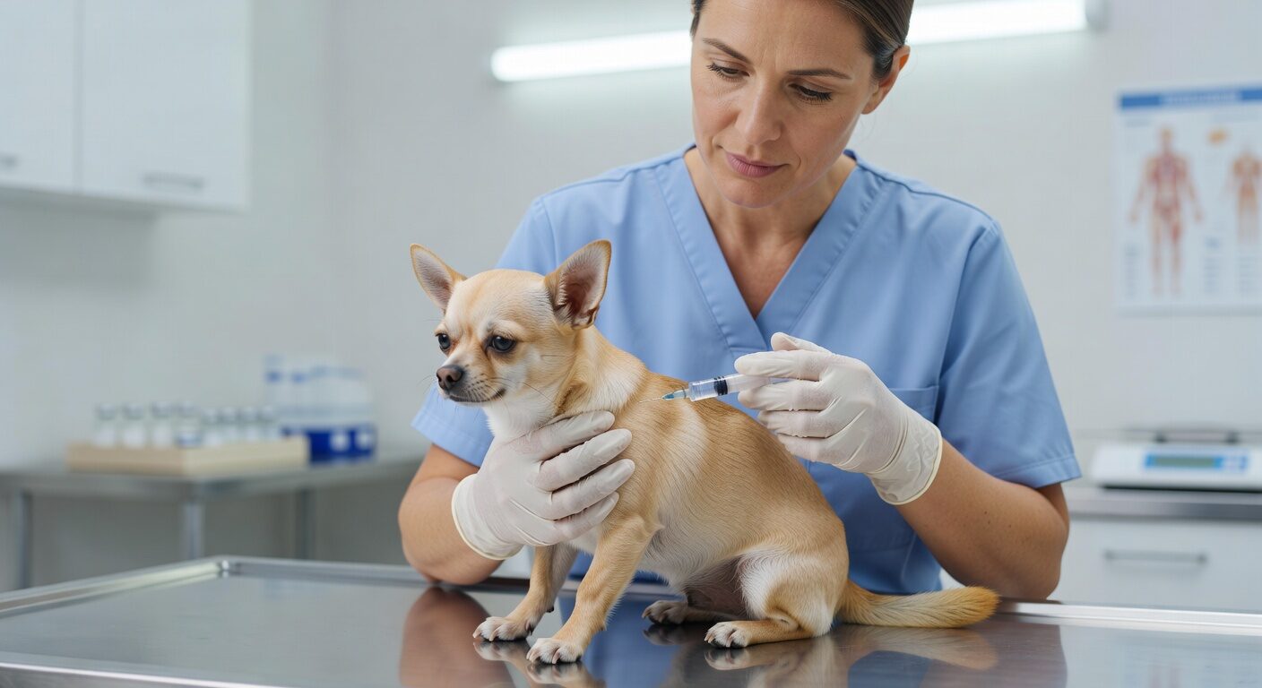 Chihuahua puppy at vet