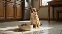 Chihuahua turning away from food bowl as a fussy eater