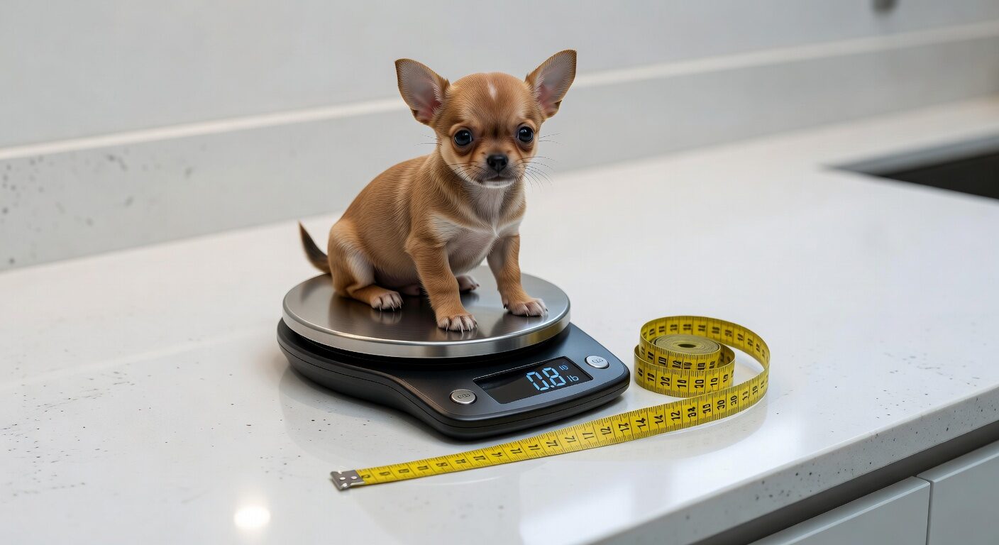 Chihuahua on scale