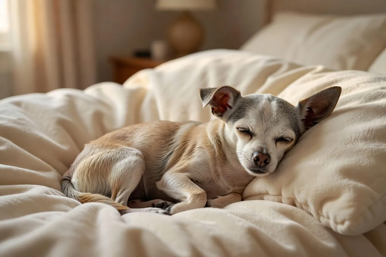 Senior chihuahua resting peacefully