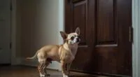 Chihuahua Separation Anxiety - Chihuahua anxious at door after owner left