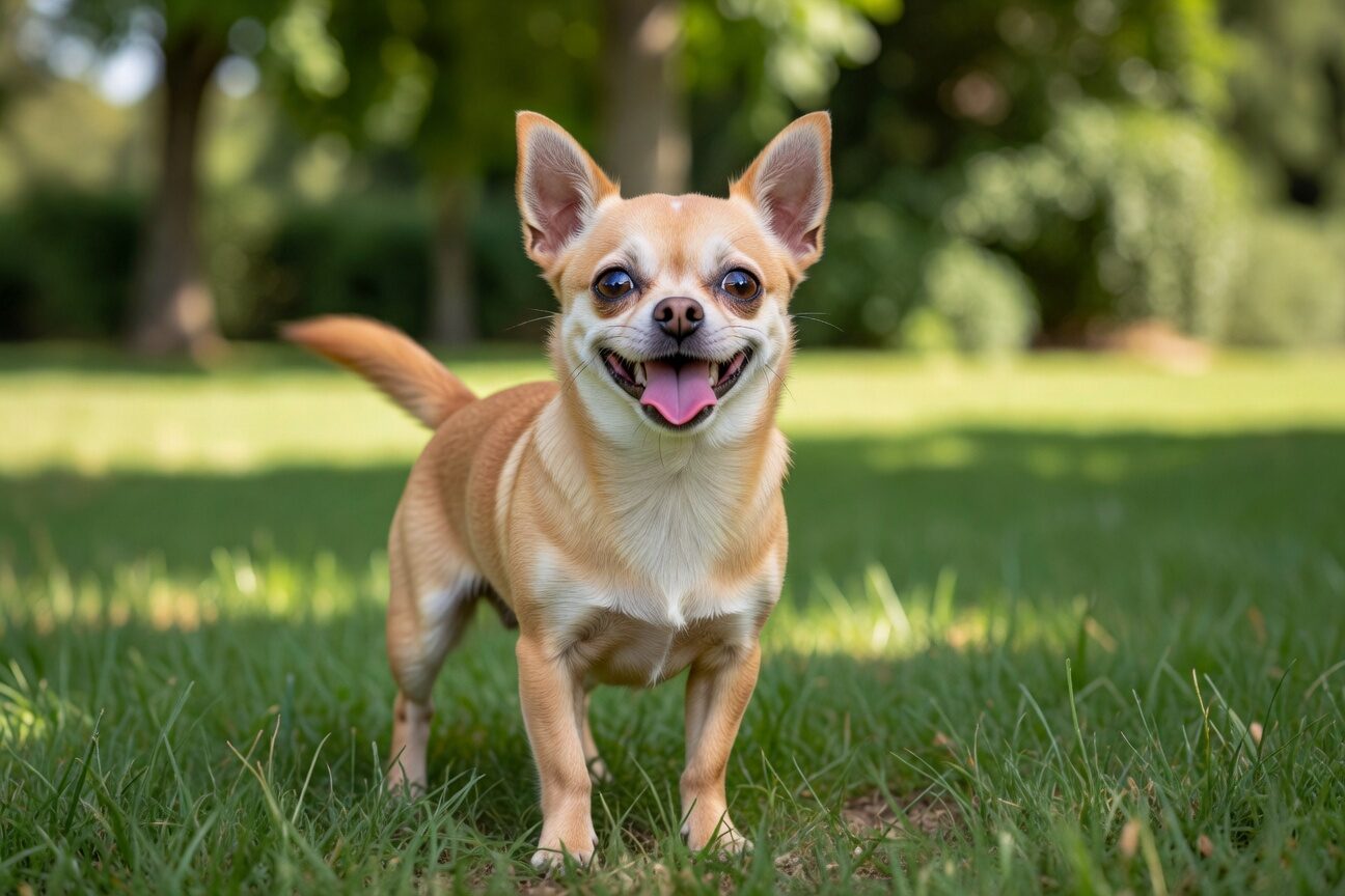 Happy chihuahua with tongue out