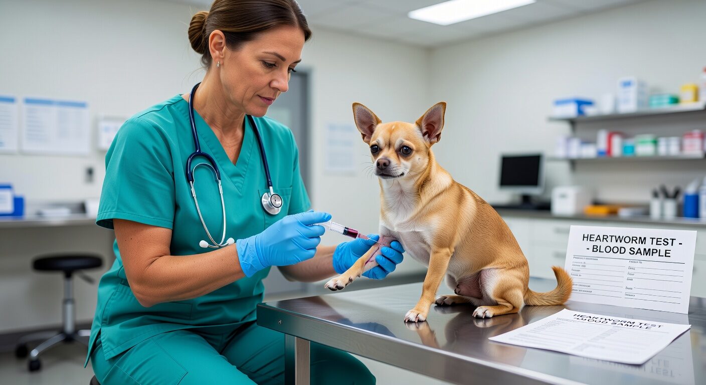 Vet testing chihuahua for heartworm