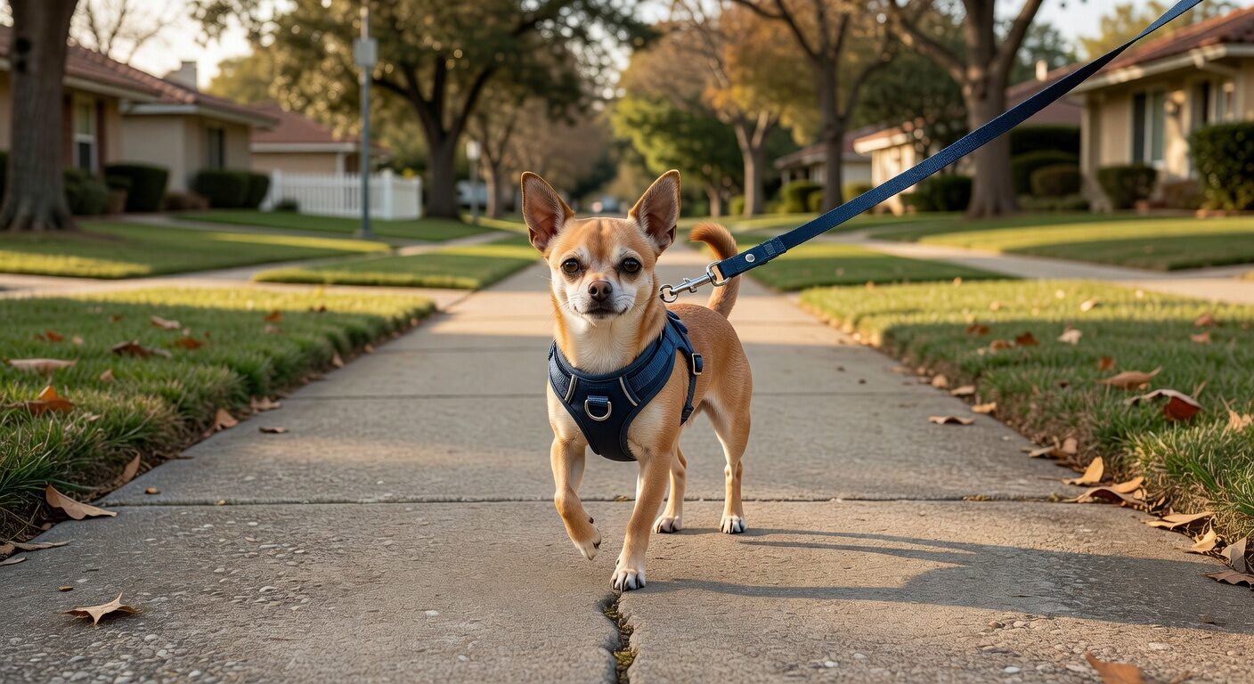 Walking with chihuahua