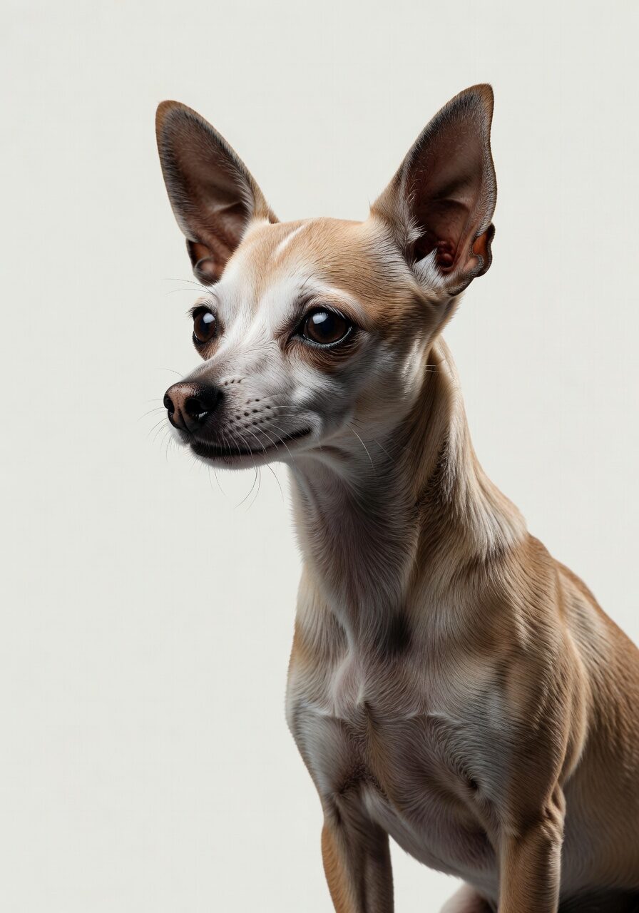 Deer head chihuahua profile showing elongated snout