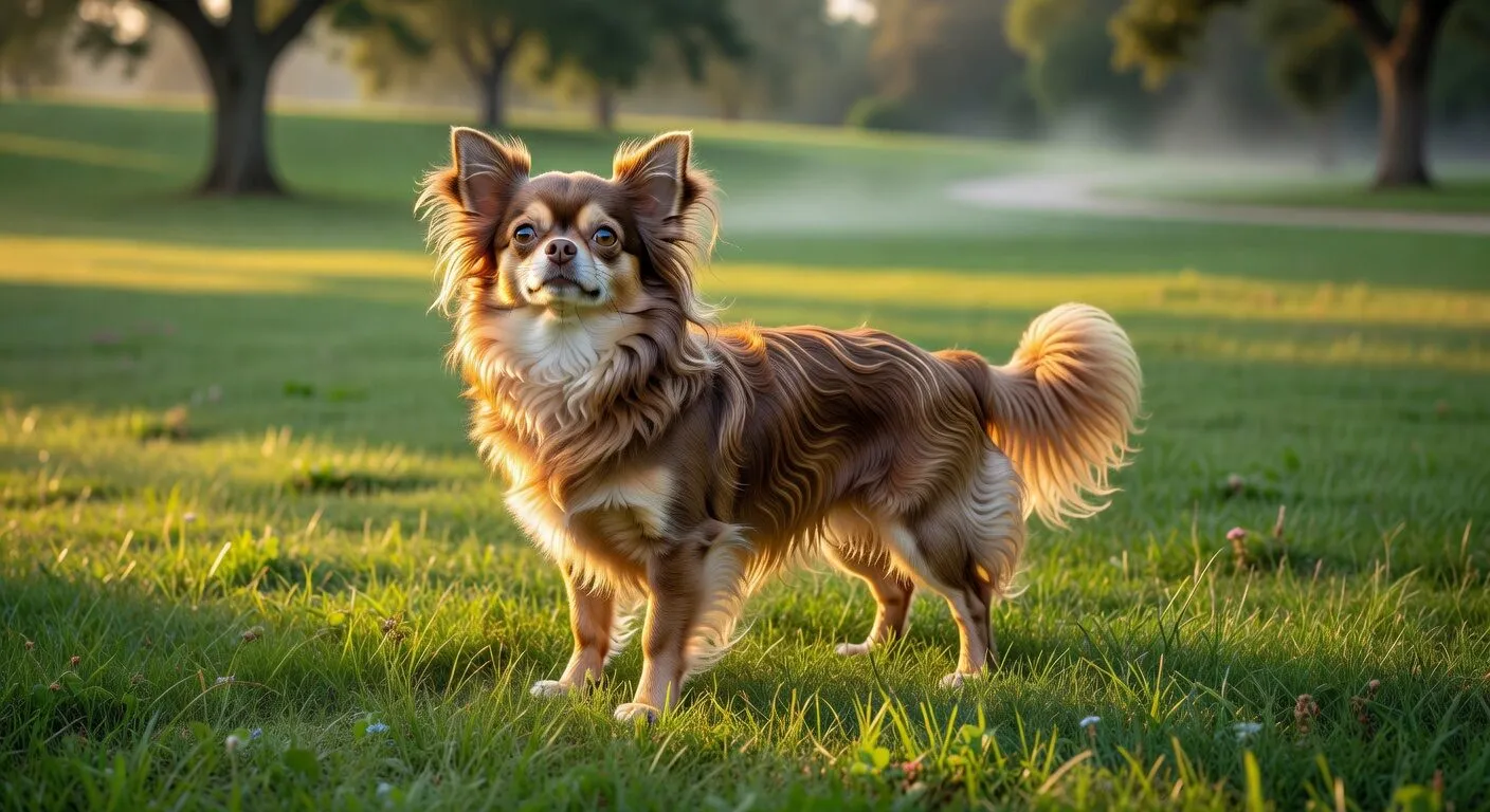 Long coat chihuahua with flowing fur