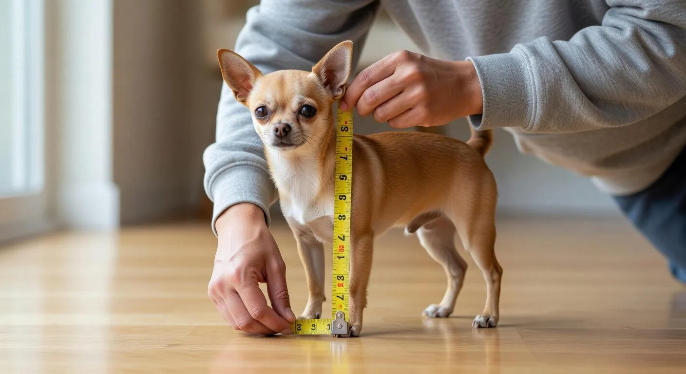 Measuring chihuahua height for growth tracking