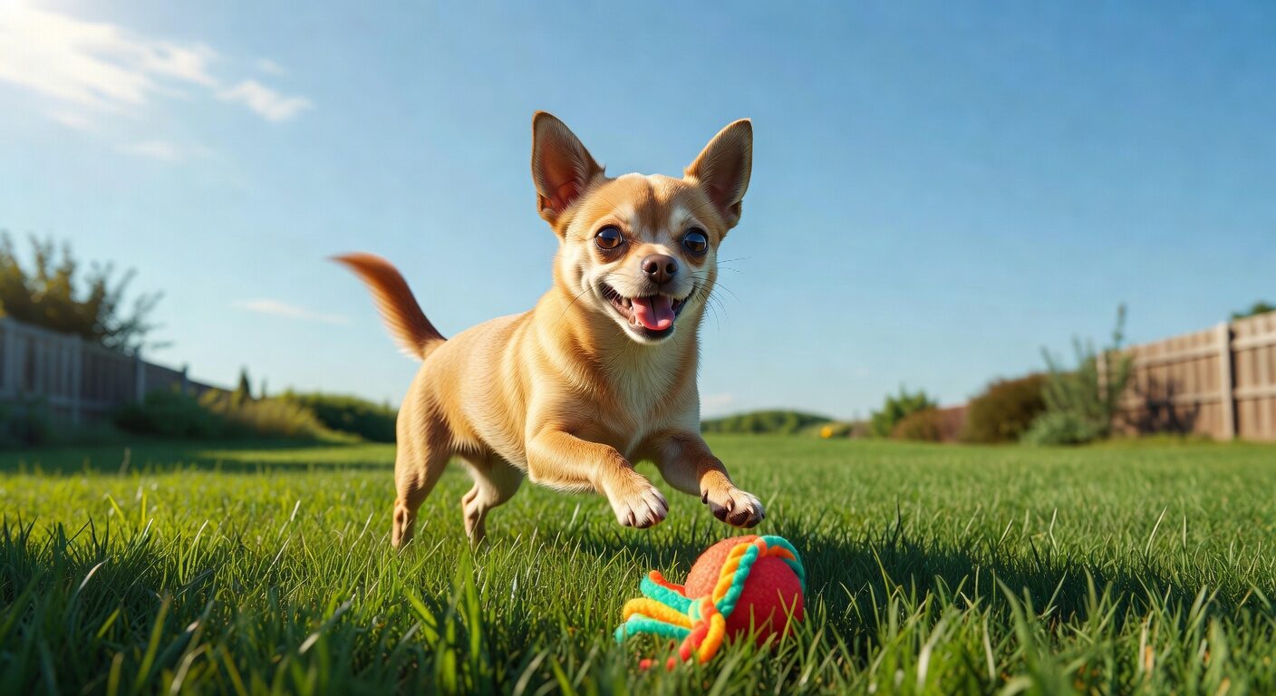 A chihuahua rescue story with a happy ending Previously rescued chihuahua playing happily in their new forever home