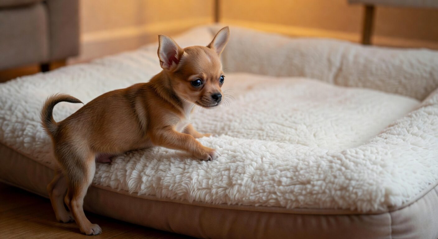 chihuahua-finally-gets-his-first-bed-after