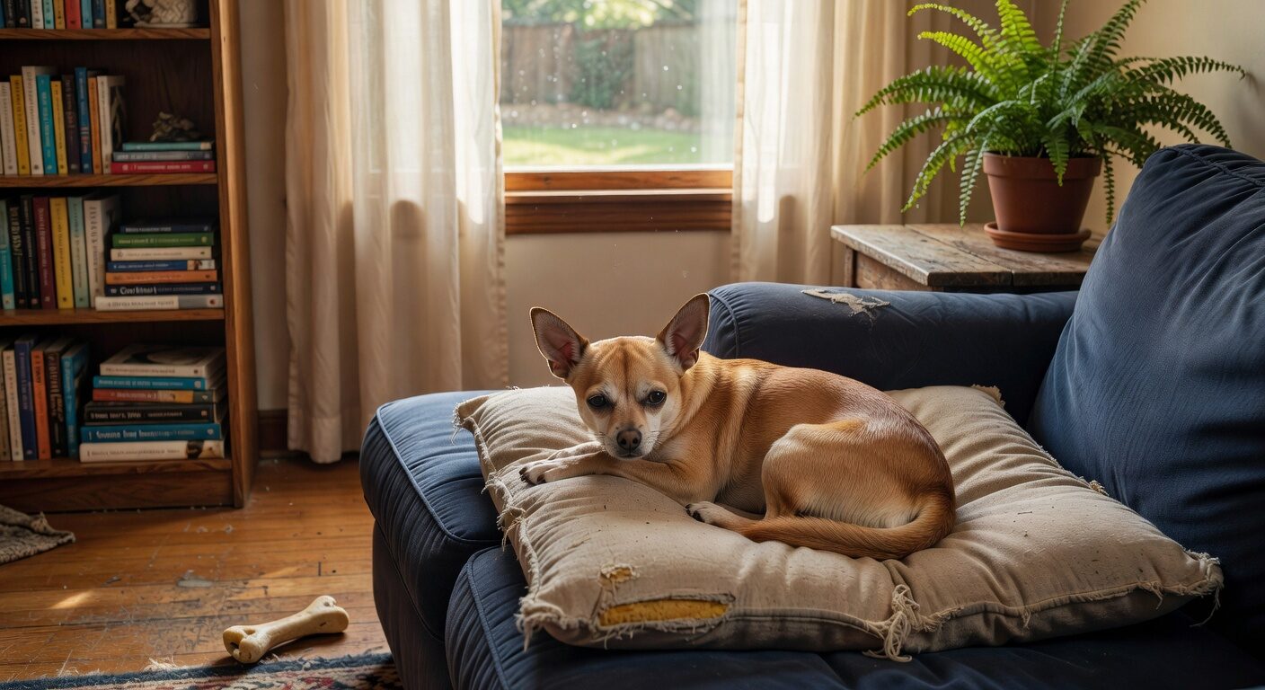 Chihuahua back in favorite spot at home