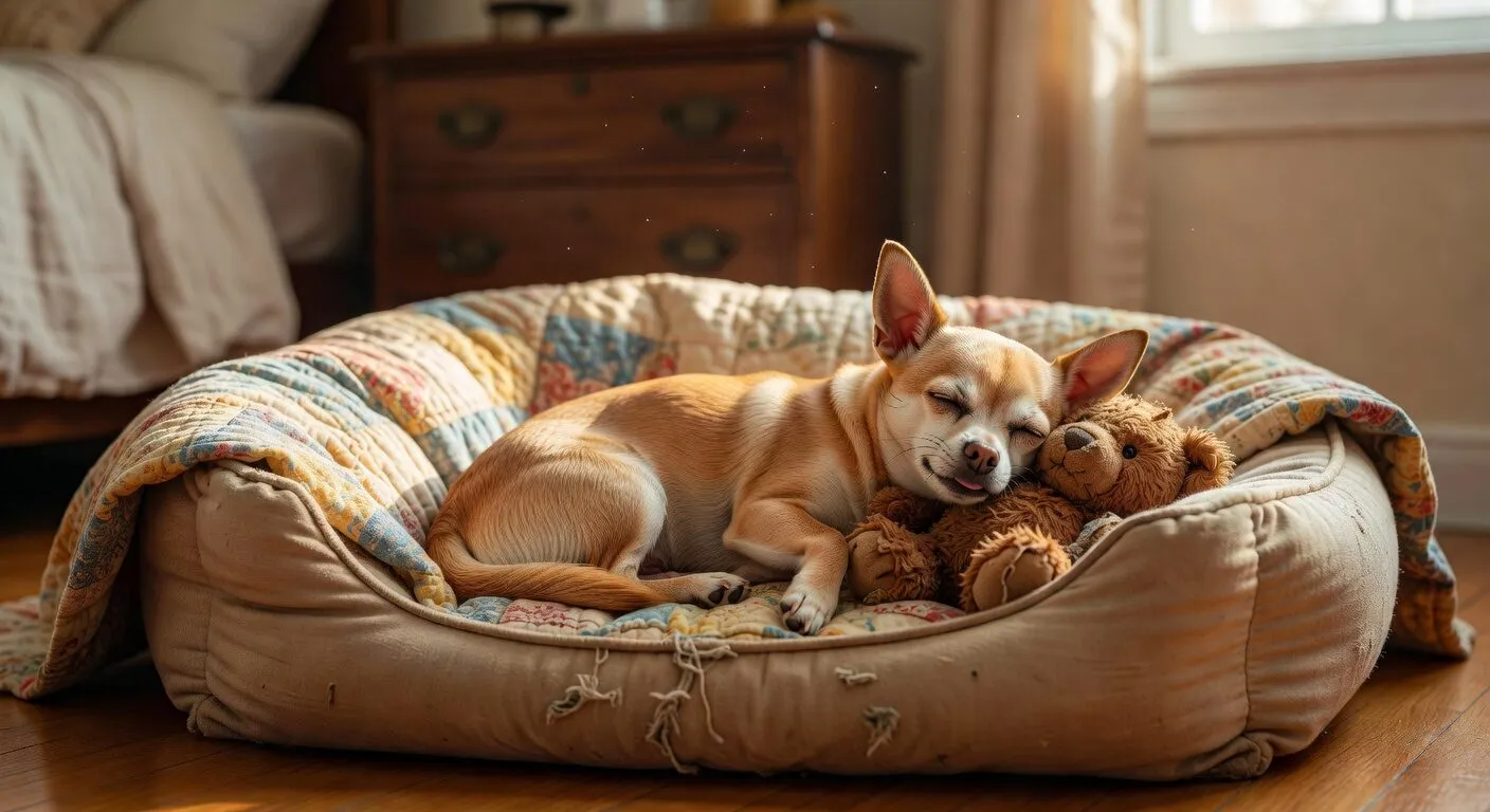 Chihuahua sleeping peacefully at home