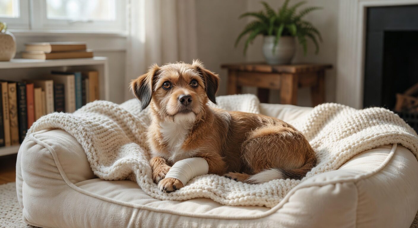 Rescued dog safe and recovering in foster home